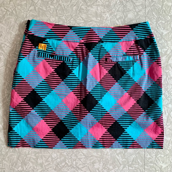Loudmouth Pink and Blue Plaid Skort - Picture 3 of 6
